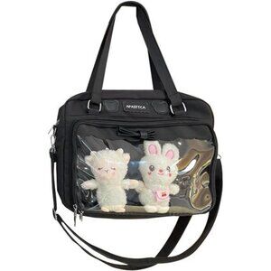 Kawaii Ita Bag Crossbody Messenger Purse Clear Window with Plush Dolls Anime